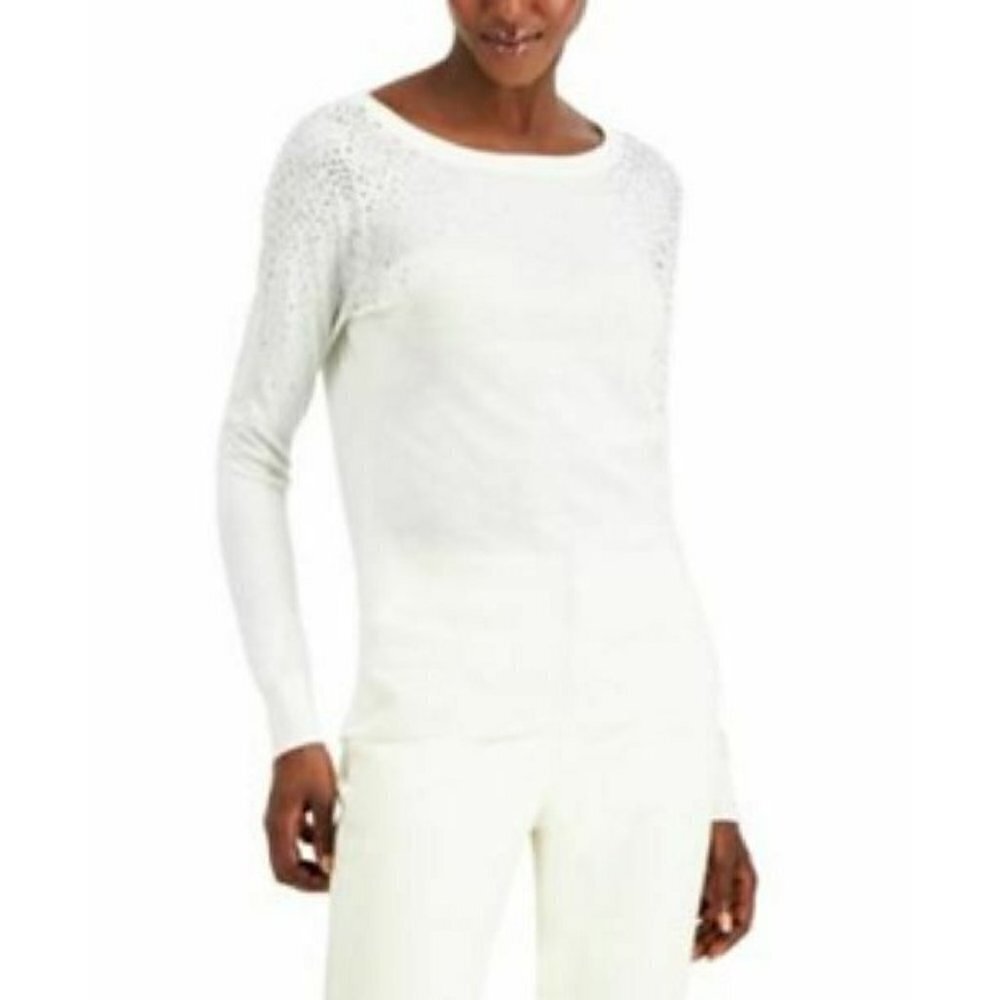 INC Long-Sleeve Studs Sweater. Size Large. New Without Tags
